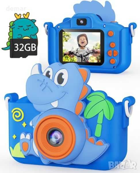 Kikapabi Цифров фотоапарат за селфи за деца 3-10 години с 32G SD карта