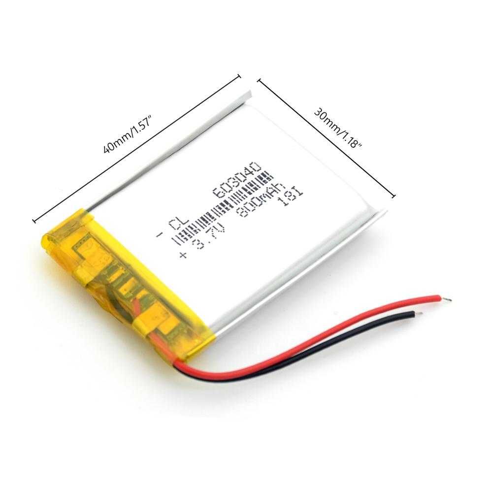 603040 - Acumulator Li-Po- 3,7 V - 800mah - 40x30x6 mm