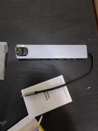 Нов USB Hub Adapter за Macbook Type C Hub - 8 in 1 HDMI, RJ45