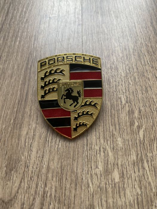 Emblema Semn Logo Stema Capota Porsche Negru Auriu Argintiu Bronz