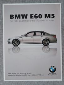 BMW E60 M5 постер 30х40 см Сребърен