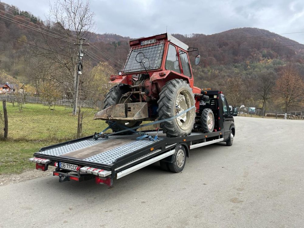 Tractari Auto Sibiu Transport Autoutilitare Utilaje ATV Moto Platforma