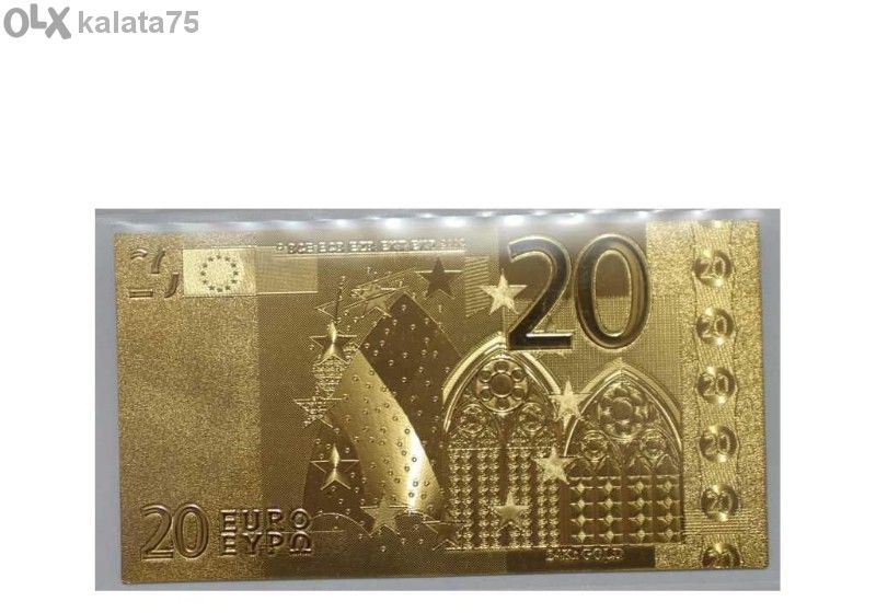 Комплект от 7-те Eвро Златни банкноти + Сертификат
