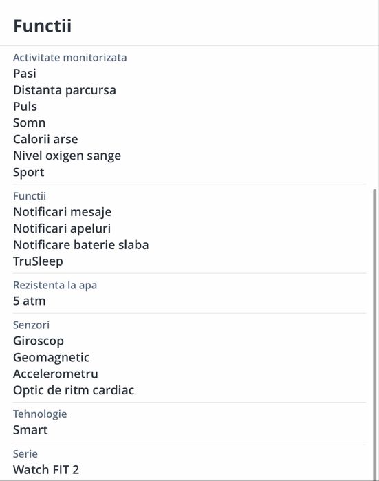 HUAWEI watch fit 2 silver frost - garanție până la 09.09.2026