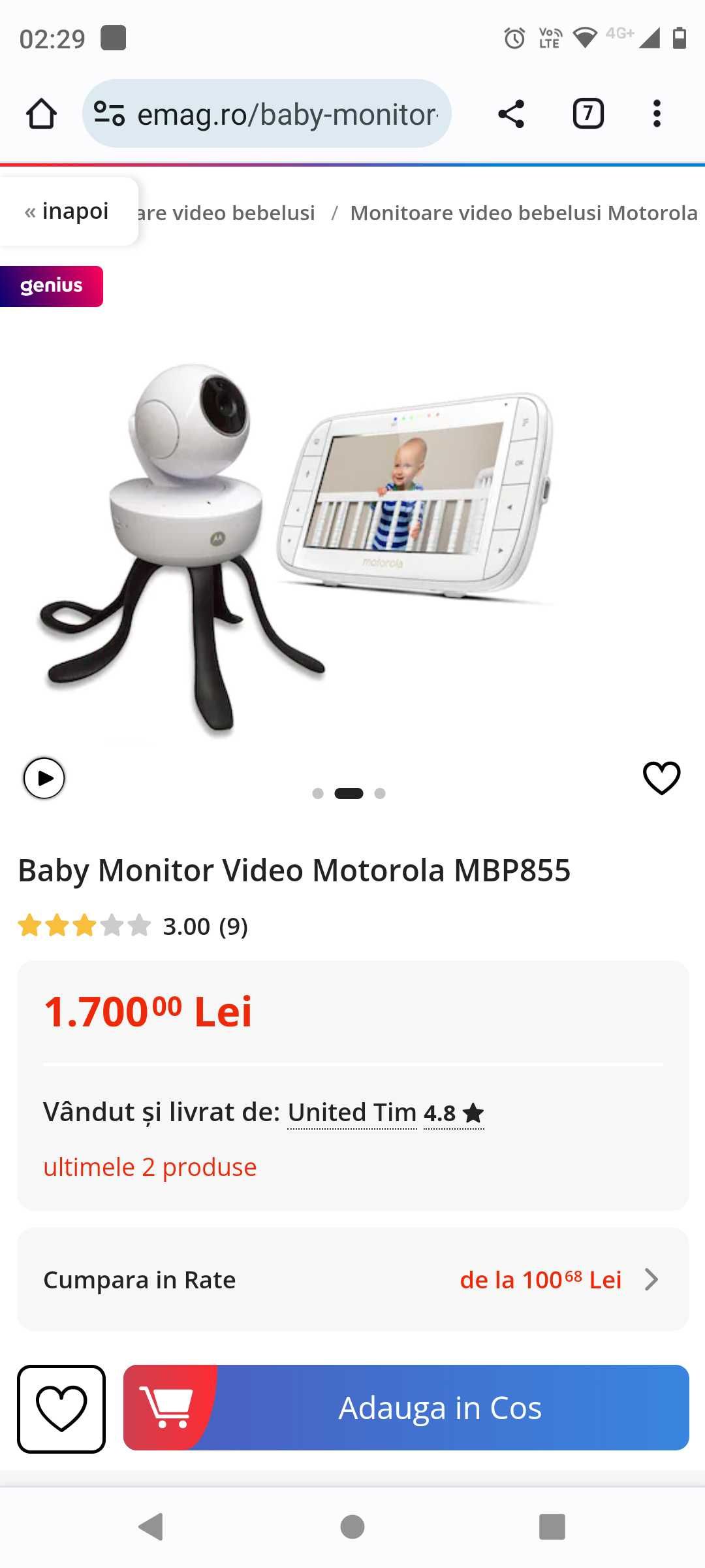 Baby monitor video Motorola 360°