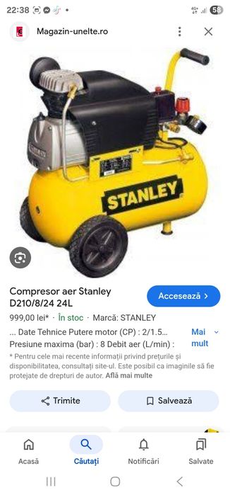 Compresor stanley 24L