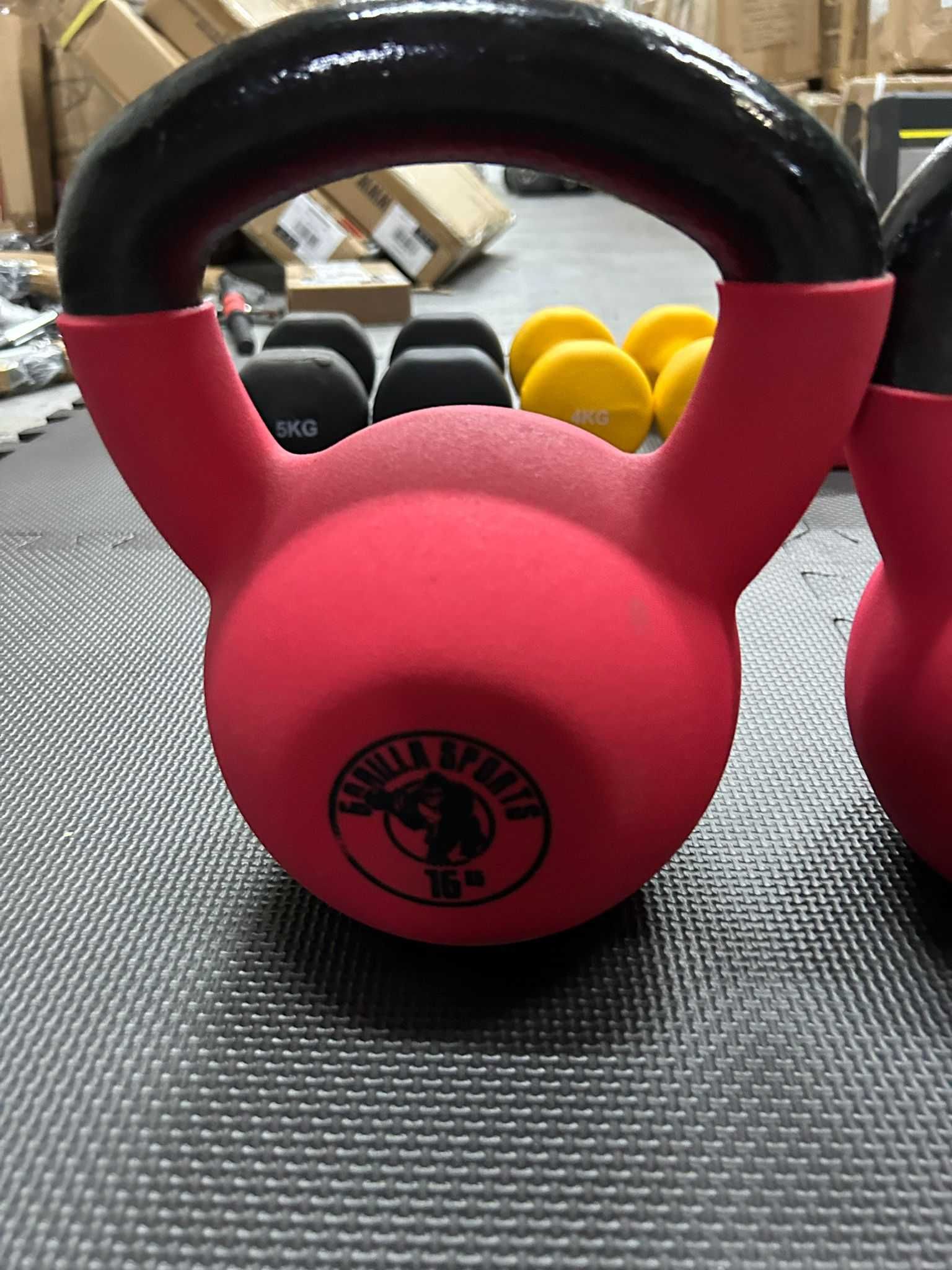 Pachet Kettlebell de fier, acoperit - 42 KG: 12 + 14 + 16 KG