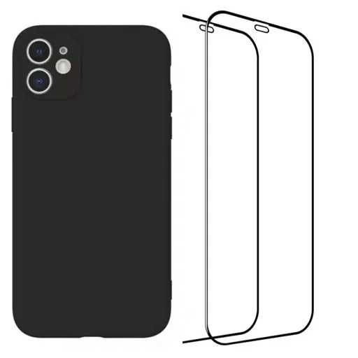 Husa Silicon Protectie Camera + Folie Sticla 22D Iphone 12 13 14 PRO