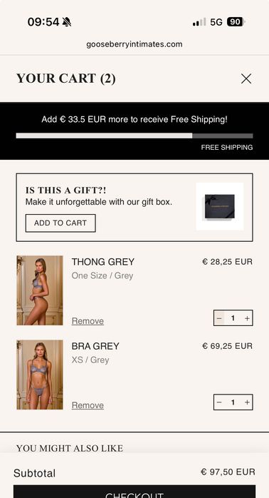 Бельо Goosberry intimates, ново