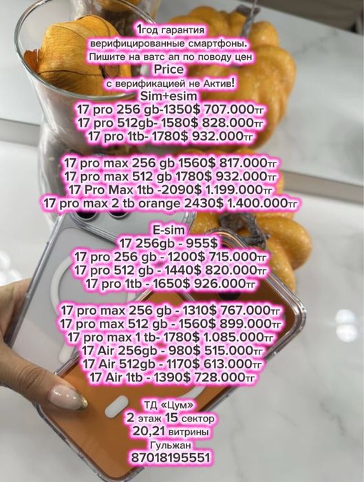 Iphone 17 Pro/Max по оптовой цене