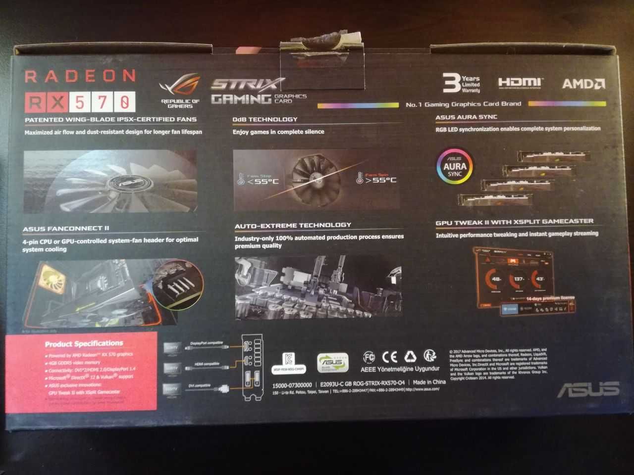 Видеокарта ASUS ROG STRIX RX570 4GB