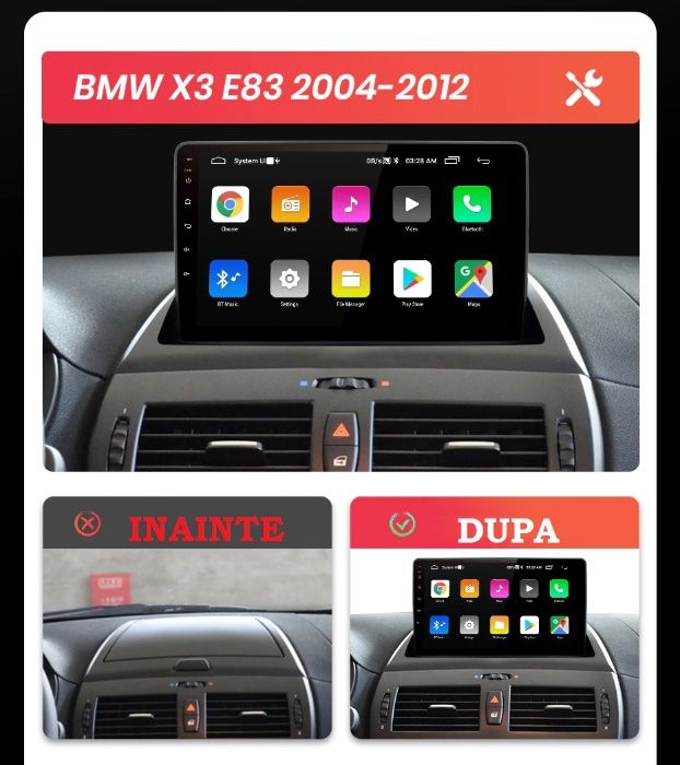 Navigatie 2DIN pentru BMW E83 X3 ,noua ,ecran full,android