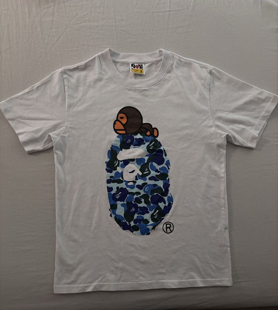 BAPE T-shirt white and blue