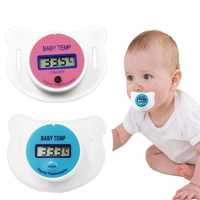 Залъгалка с термометър за бебета, със защита