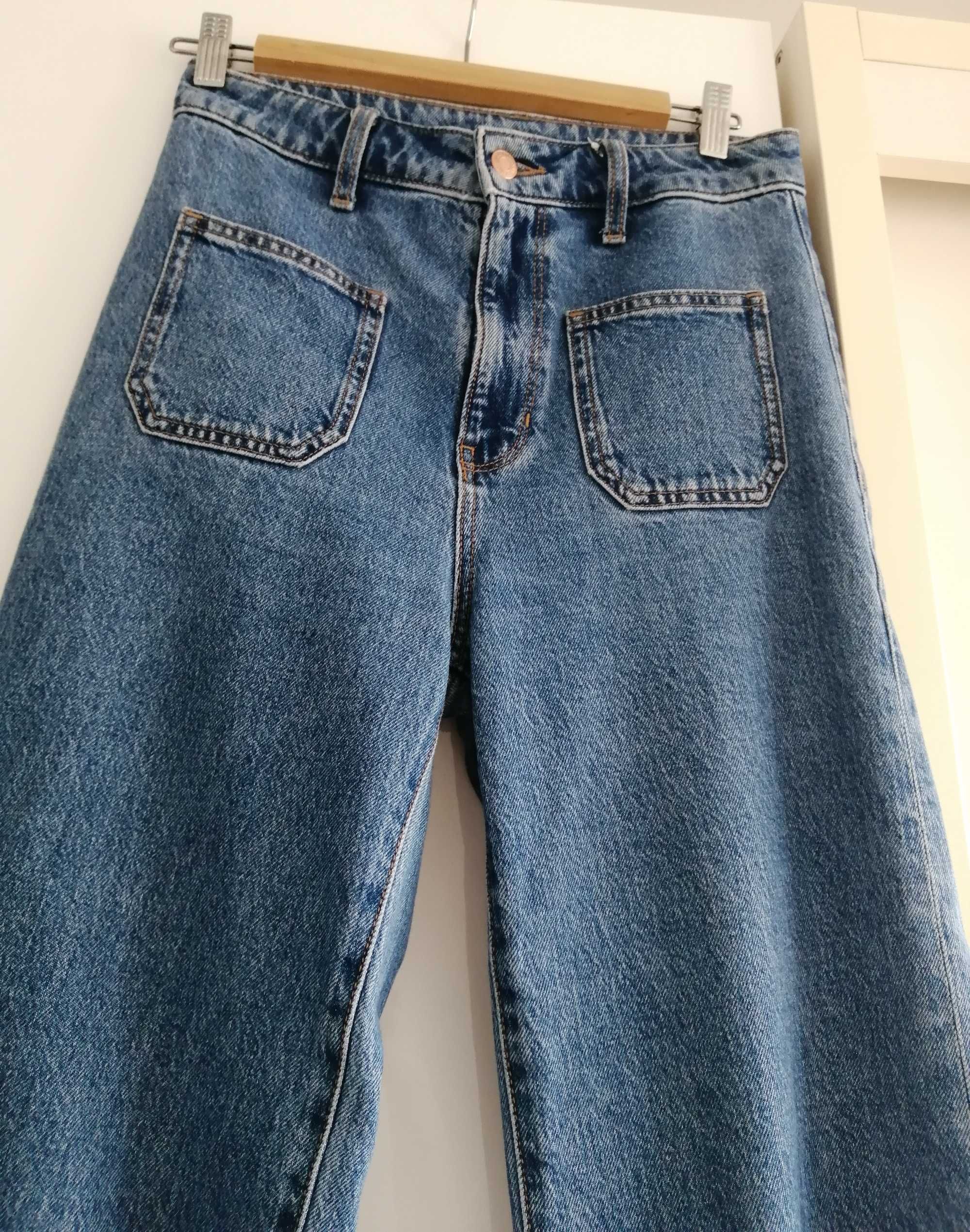 Blugi jeans dama C&A largi high loose masura 36