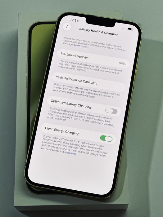 iPhone 14 Plus Yellow 94% battery