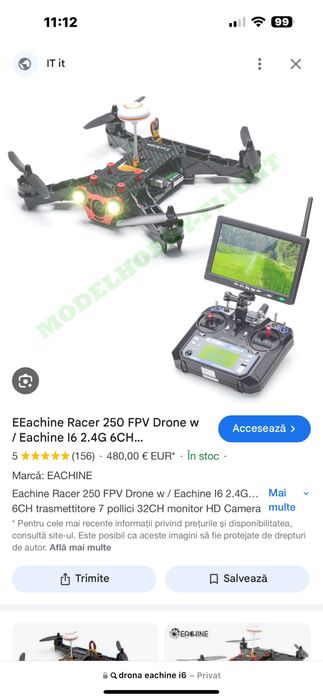 Vand drona eachine 250