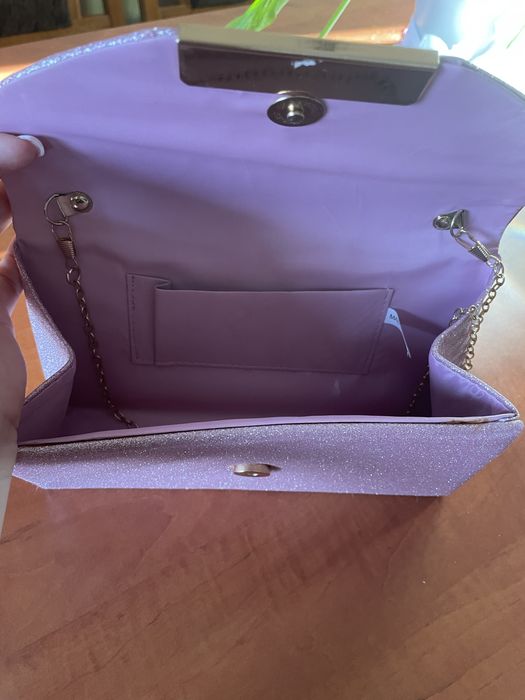 Geanta ocazie roz sclipici