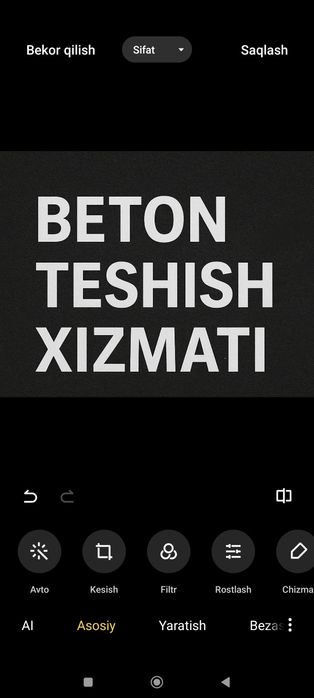 Beton teshish xizmati