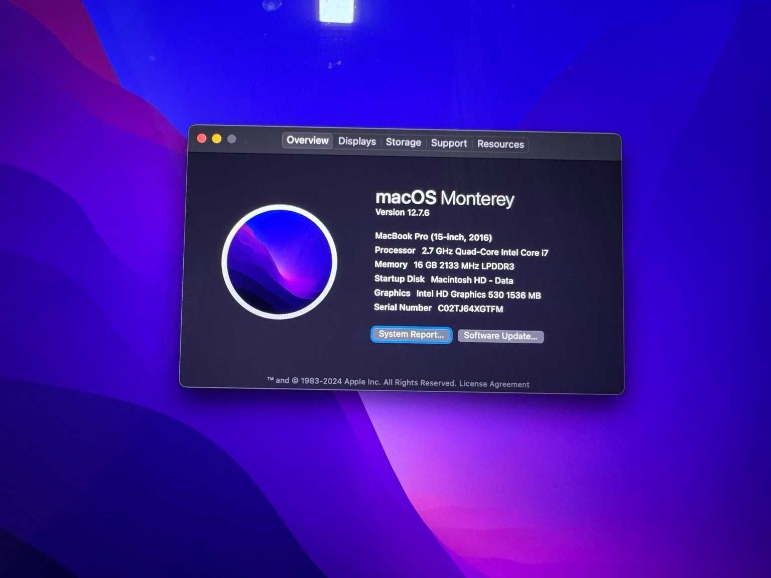 Mac Book Pro 15-inch 2016
