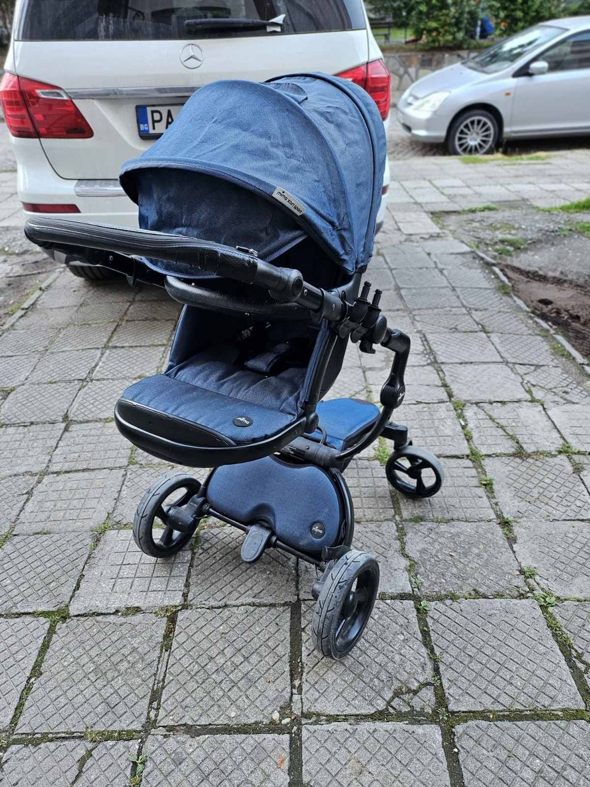 Бебешка количка Mima Xari Sport Blue Denim