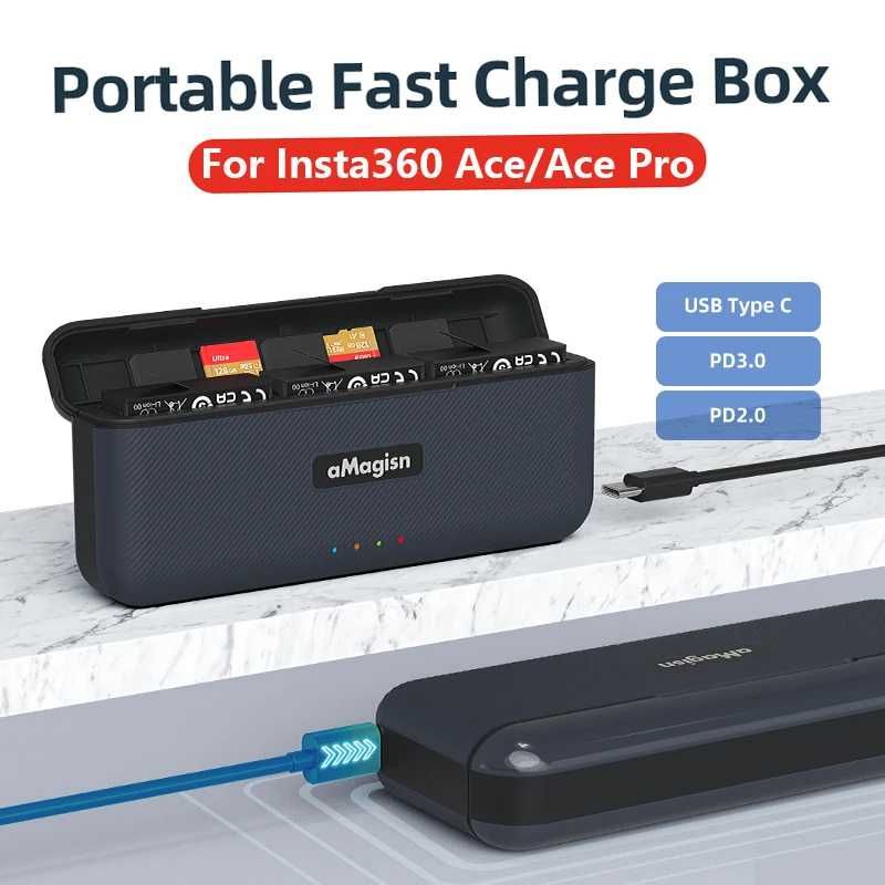 Тройно зарядно за батерии за Insta360 Ace Pro / Ace+