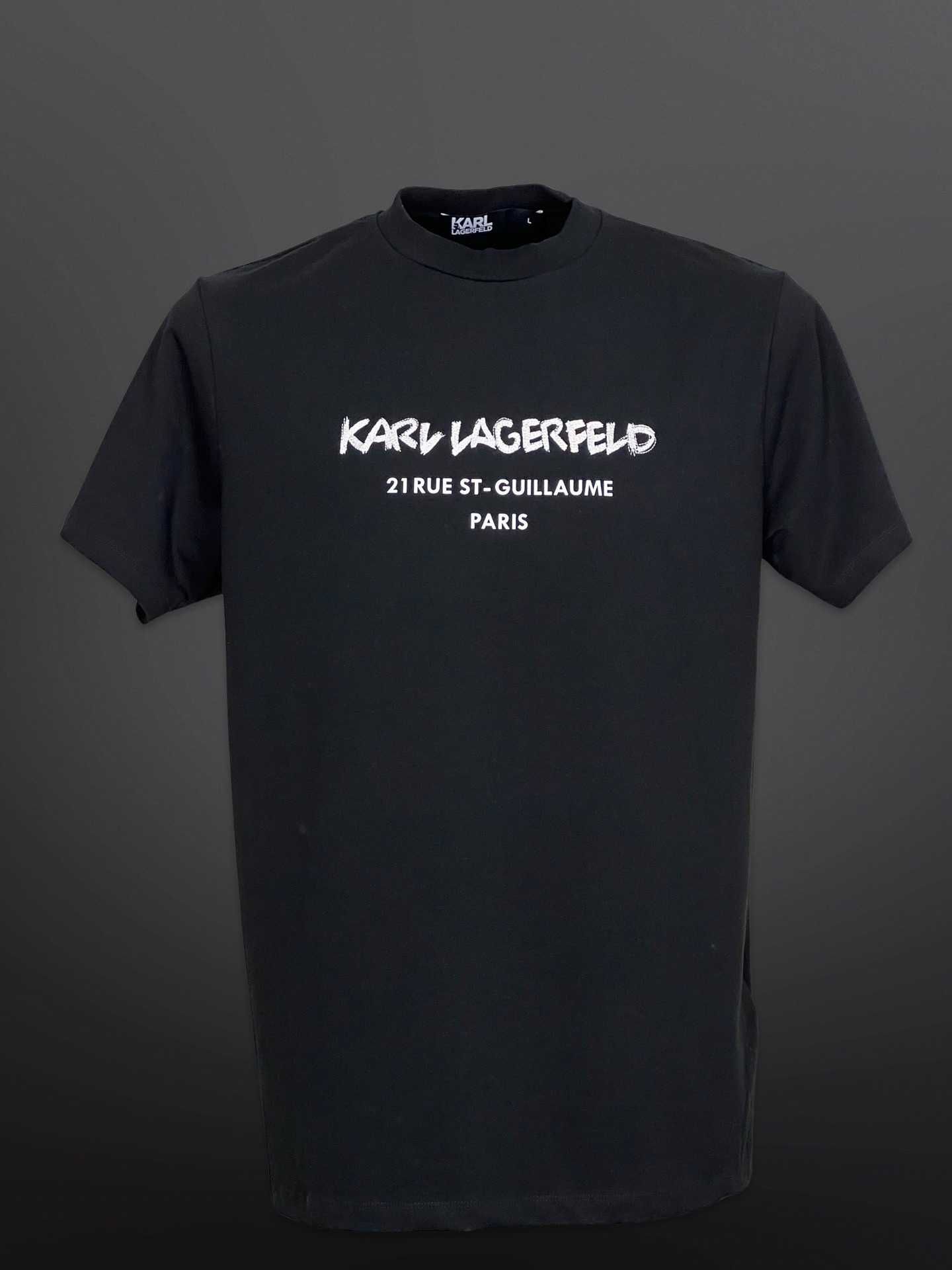 Автентична Karl Lagerfeld Черна Тениска БРОДЕРИЯ Unreleased - S M L