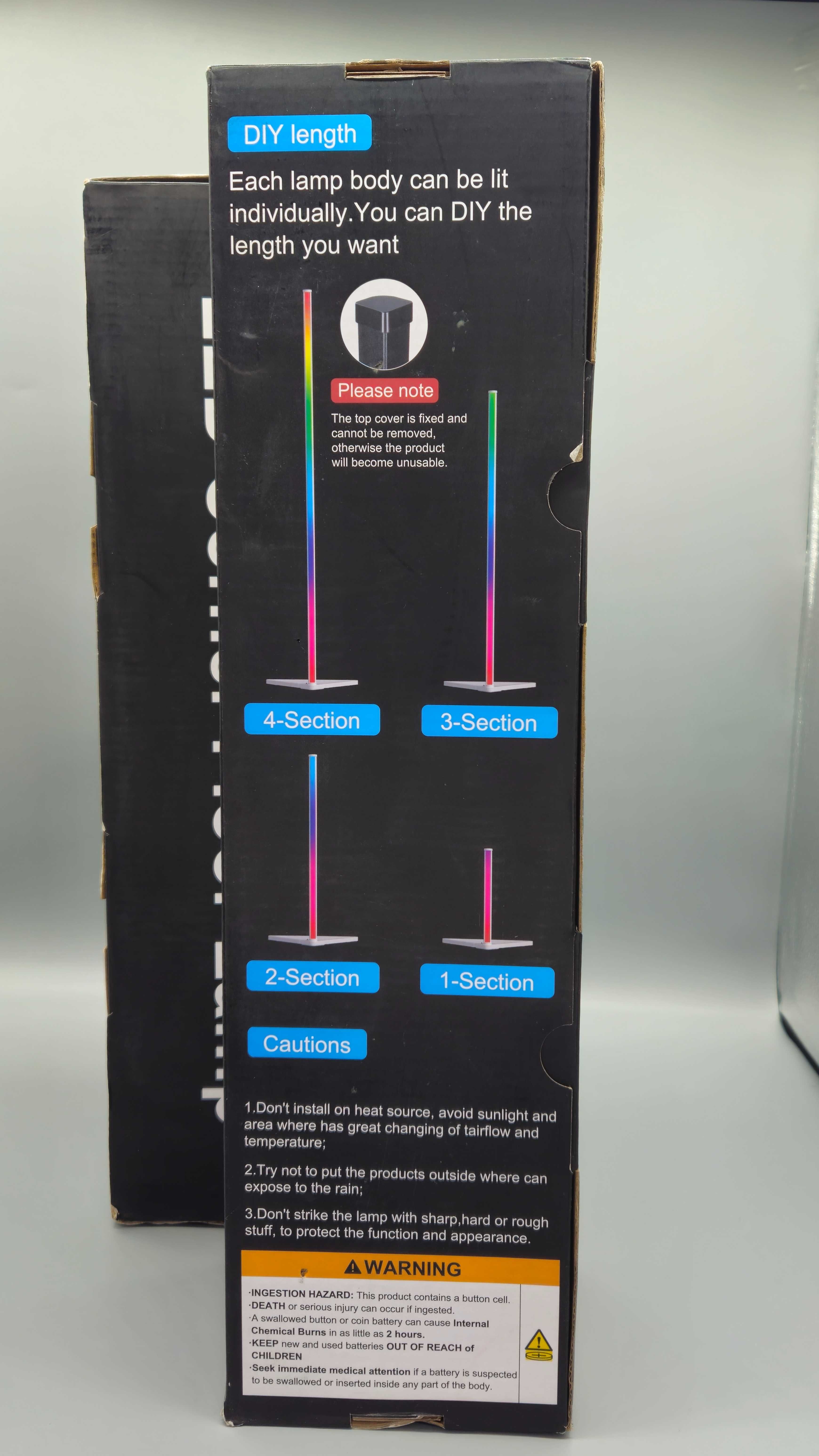 LED RGB Стояща Лампа с Дистанционно и Регулируема Височина Gaming