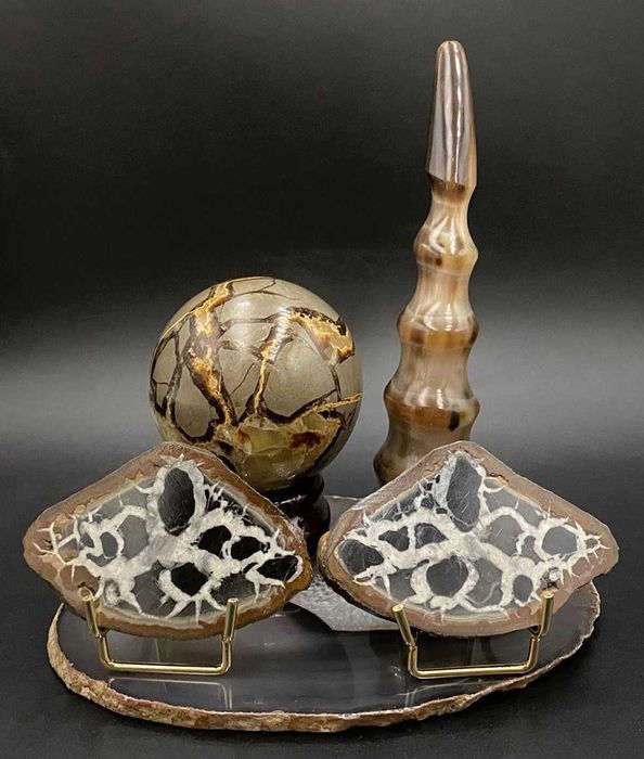 Decor Cristale - Corn Natural & Septaria - Set Pietre Semipretioase