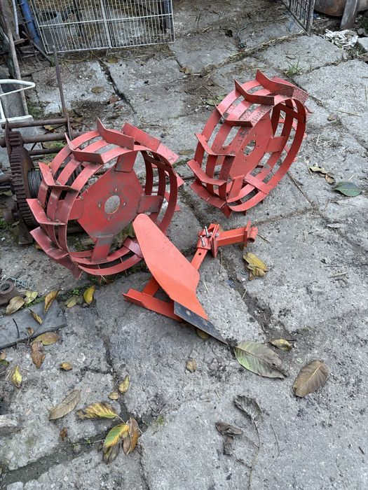Roti metalice si plug motocultor
