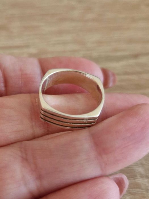 AG53, inel argint 925,nou/marcat, solid, unisex, model patrat