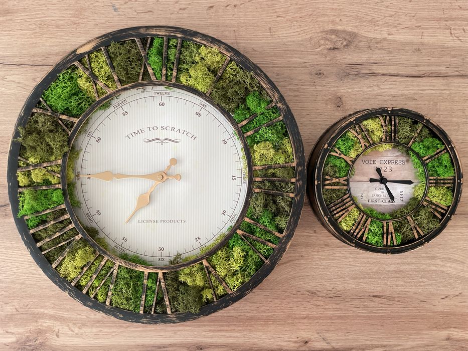 Стенен часовник със скандинавски мъх