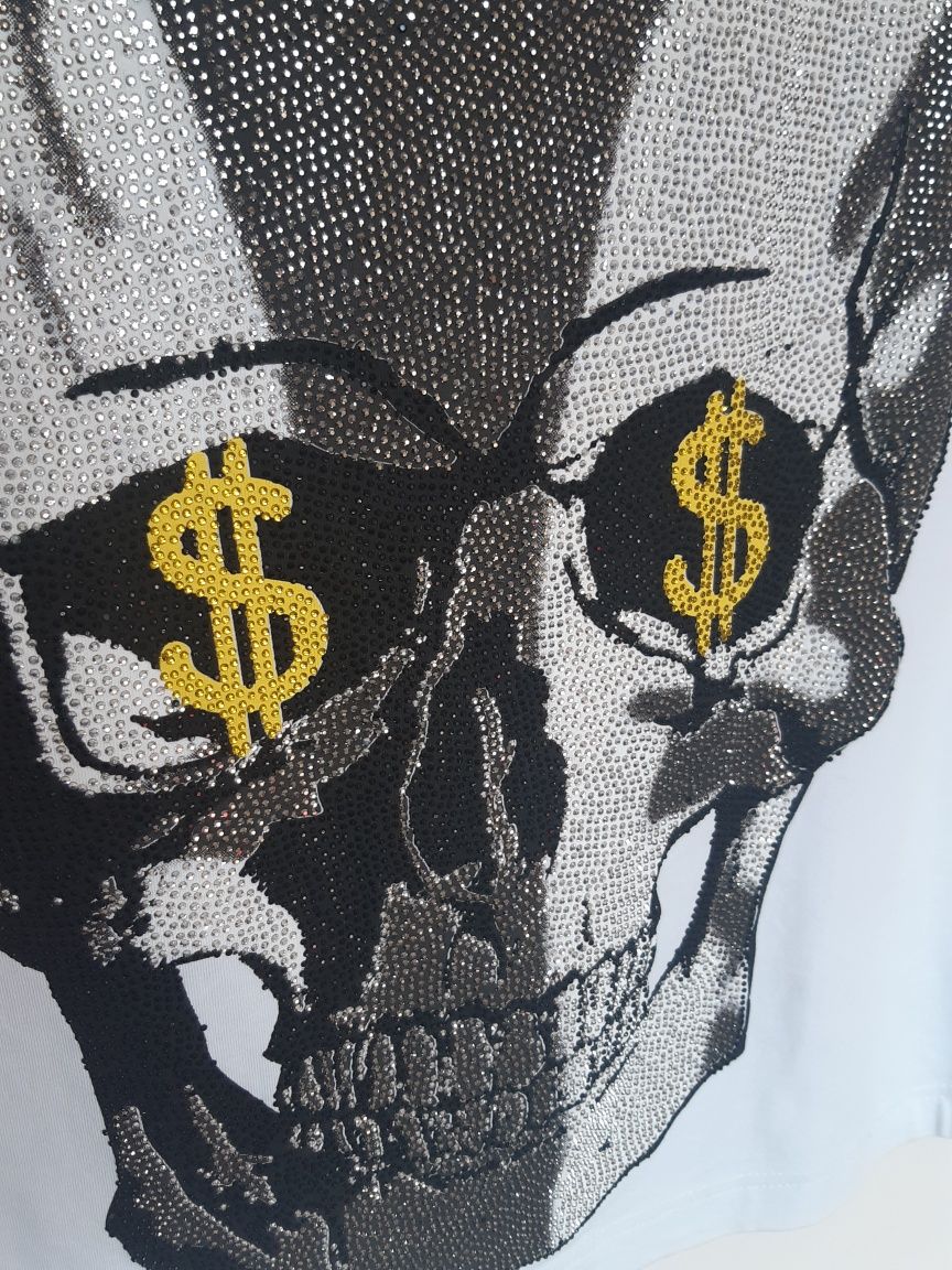 Черна и бяла мъжка тениска Philipp Plein