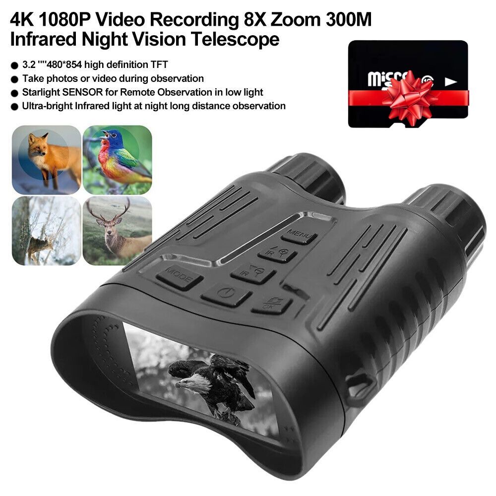 Binoclu Digital Profesional de Vanatoare cu Night Vision, IR, 36MP, 8x