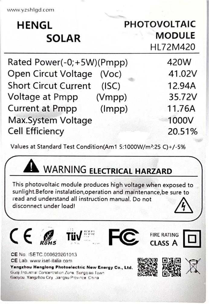 Panouri solare 420w monocristaline Second-hand, productie 2022