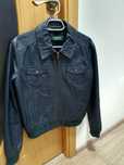 Geaca piele bleumarin
