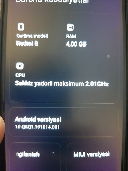 Redmi 8  64/4gb xotira