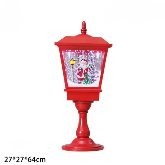 Декоративна коледна лампа с Дядо Коледа, падащ сняг и мелодии