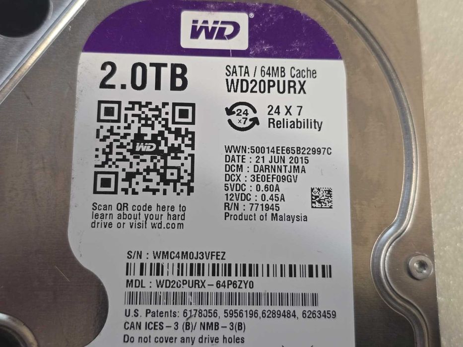 Hard disk desktop Western Digital WD Purple 3.5 2TB 5400rpm 64MB SATA3