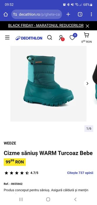 Cizme săniuș WARM Turcoaz