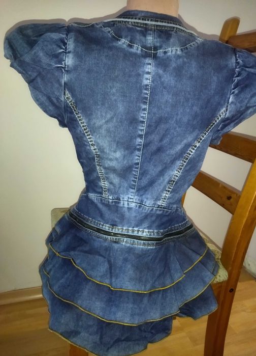 Дънково сако Junona Юнона S размер със свалящ се пеплум