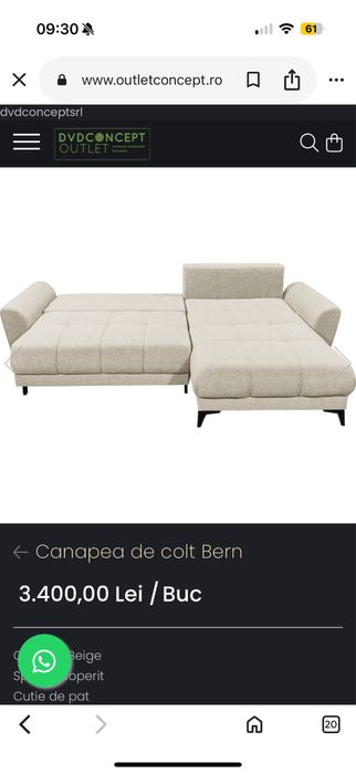 Canapea de colt Bern