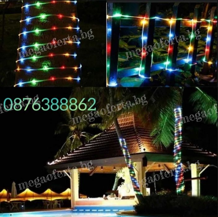 Многоцветен светещ Led маркуч 10м. за Коледна декорация