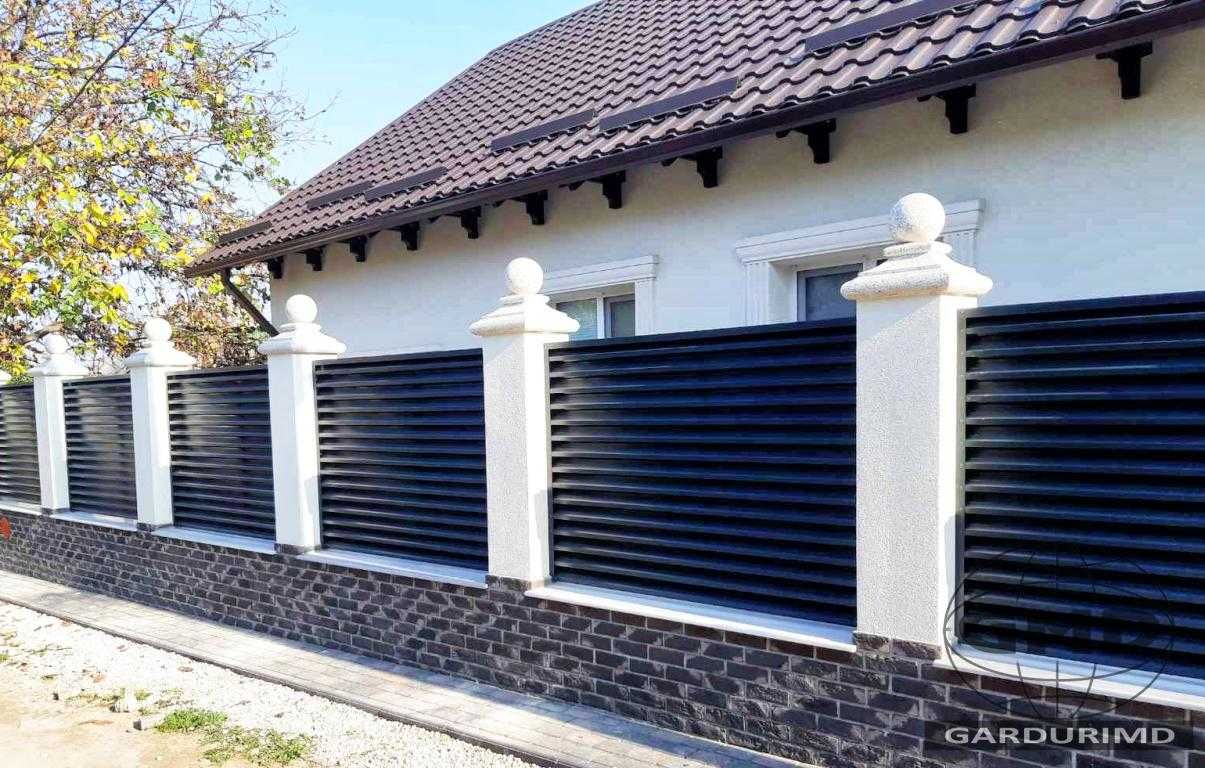 Garduri si porti stil jaluzea, sipca metalica, tabla cutata si plasa