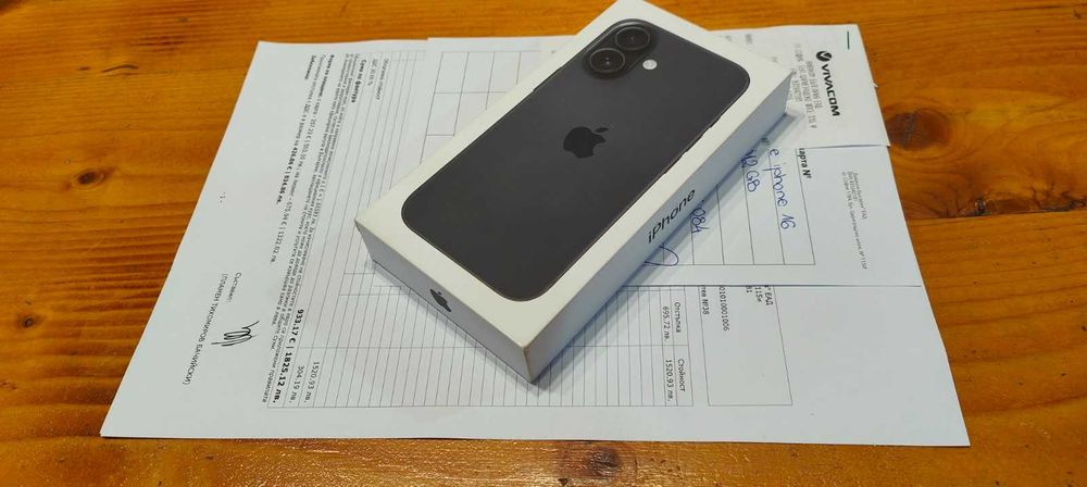 **ЗАПЕЧАТАН 512GB iPhone 16 VIVACOM Гаранция 2027г Black**