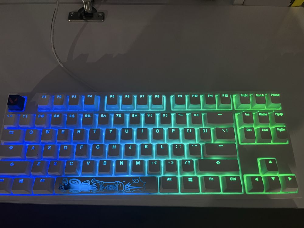 Ducky - One 2 TKL; Kailh BOX Pink, RGB, бяла