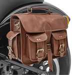 Geanta piele vintage pentru motocicleta sidecase chopper cafe racer