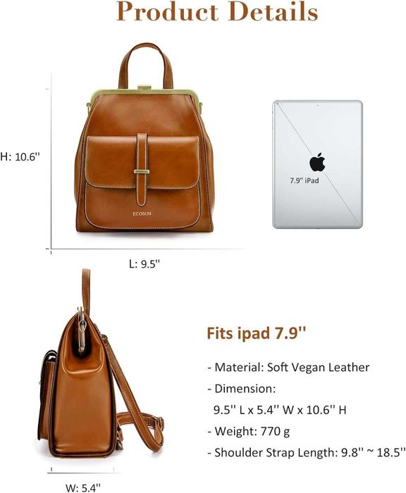 ECOSUSI Малка раница, чанта от изкуствена кожа