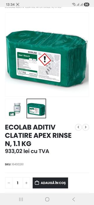 Ecolab aditiv clatire Apex Rinse S 9095190