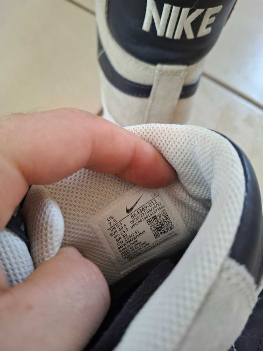 Adidasi Nike SB Blazer Mid - Piele Întoarsă Bej/Bleumarin